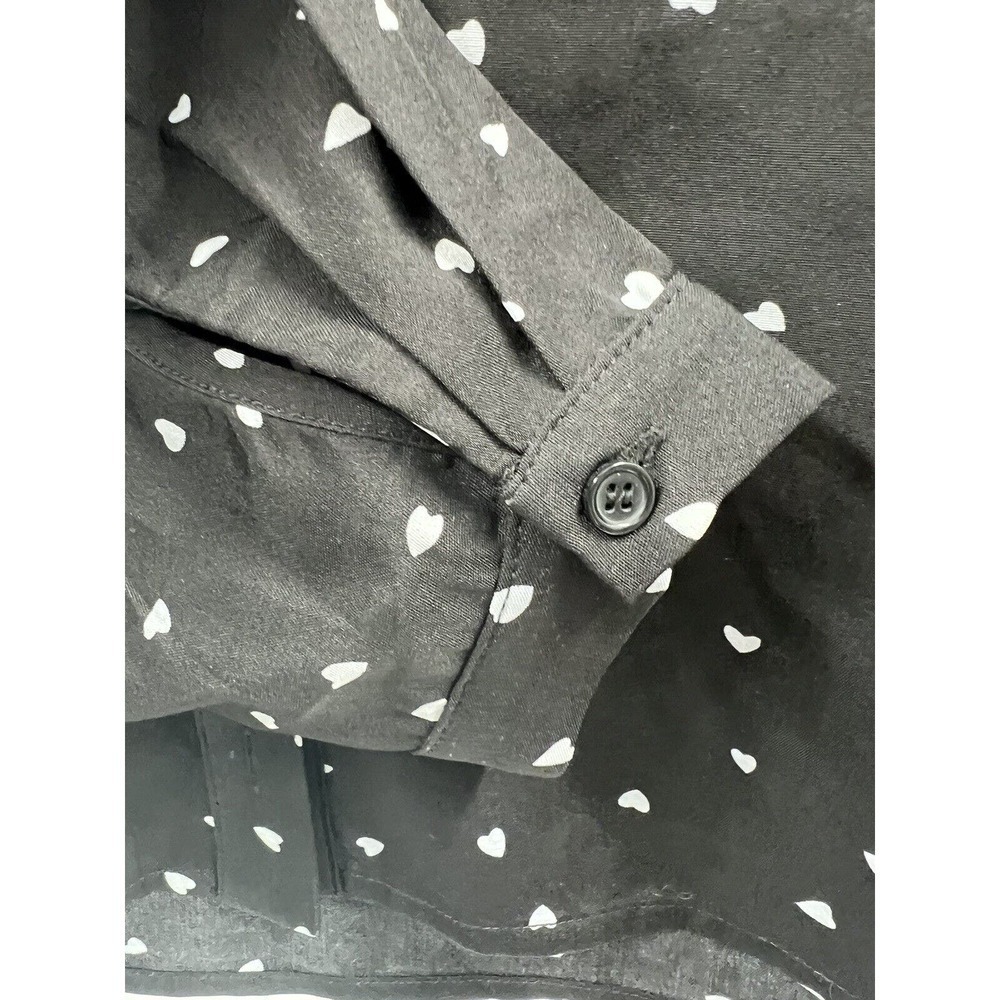 The Shirt Rochelle Behrens Women’s Long Sleeve Black Hearts Grale Shirt S NWT - Picture 9 of 11